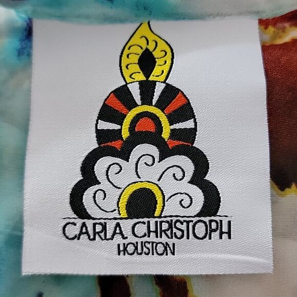 Carla Christoph Houston Custom Kaftan Multicolored Animal Print Dress Medium - Picture 11 of 15